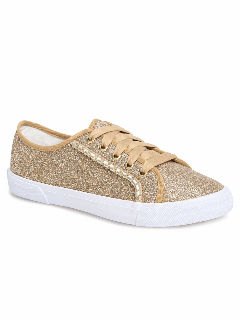 Jack Rogers Carter Gold Glitter Metallic Lace Up Shoes Sneakers Size Women US 9M